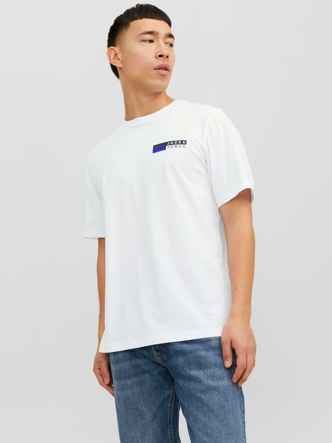 Футболка Jack & Jones LOGO CREW NECK, размер S, белый