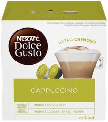 Кофе натуральный жареный молотый Nescafe Dolce Gusto Cappuccino ,16кап,186,4гр