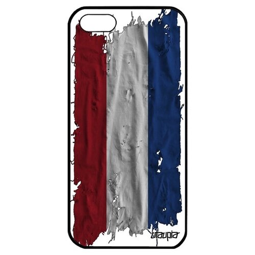фото Дизайнерский чехол для мобильного // apple iphone 5 5s se (2016) // "флаг голландии на ткани" государственный дизайн, utaupia, белый