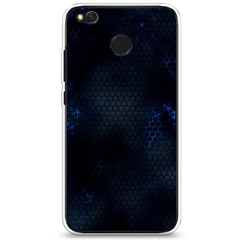 фото Силиконовый чехол "фон соты синие" на xiaomi redmi 4x / сяоми редми 4х case place