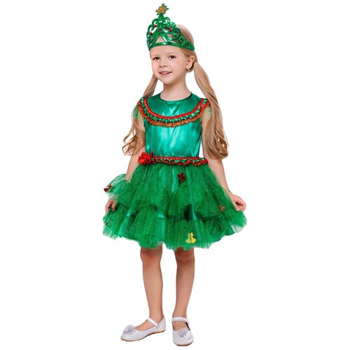 Костюм Елочка зеленая (14354) 122 см детский костюм елочка красавица 14371 110 см