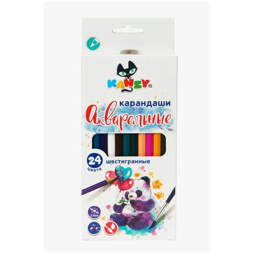 фото Набор акварельных карандашей "веселая панда", 24 цв. wcp-4024 мультиколор 24 цв. kanzy