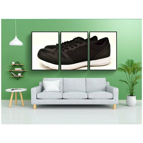 фото Набор модулных постеров для интерьера "кроссовки, чернить, спортивное" 60x90 см. в тубусе, без рамки lotsprints
