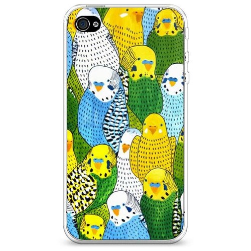 фото Силиконовый чехол "попугаи" на apple iphone 4/4s / айфон 4/4s case place