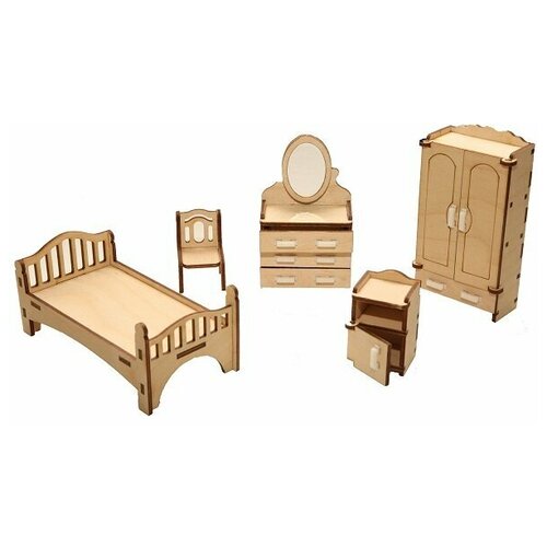 Мебель для кукол Большой Слон Спальня (дерево, для кукол до 18 см) 001-M market space мебель для кукол спальня с детской