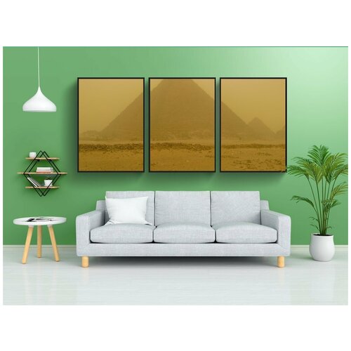 фото Набор модулных постеров для интерьера "пирамиды, египет, песчаная буря" 60x90 см. в тубусе, без рамки lotsprints