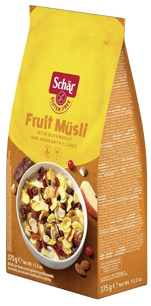 Dr. Schar Мюсли фруктовые "Fruit musli", 375г - фотография № 1