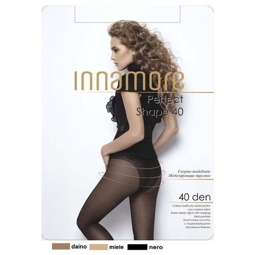 фото Колготки innamore perfect shape, 40 den, с ластовицей, утягивающие, с шортиками, размер 3, бежевый