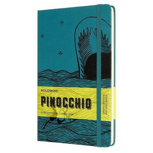 Блокнот Moleskine Le Pinocchio Large, 130 х 210 мм, 240 страниц, линейка, твердая обложка, темно-зеленый/черный