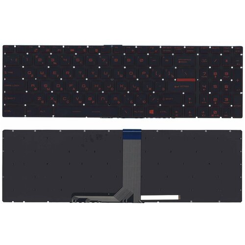 Клавиатура для ноутбука MSI GT72 GS60 GS70 GP62 GL72 GE72 черная с красной подсветкой 668000₽
