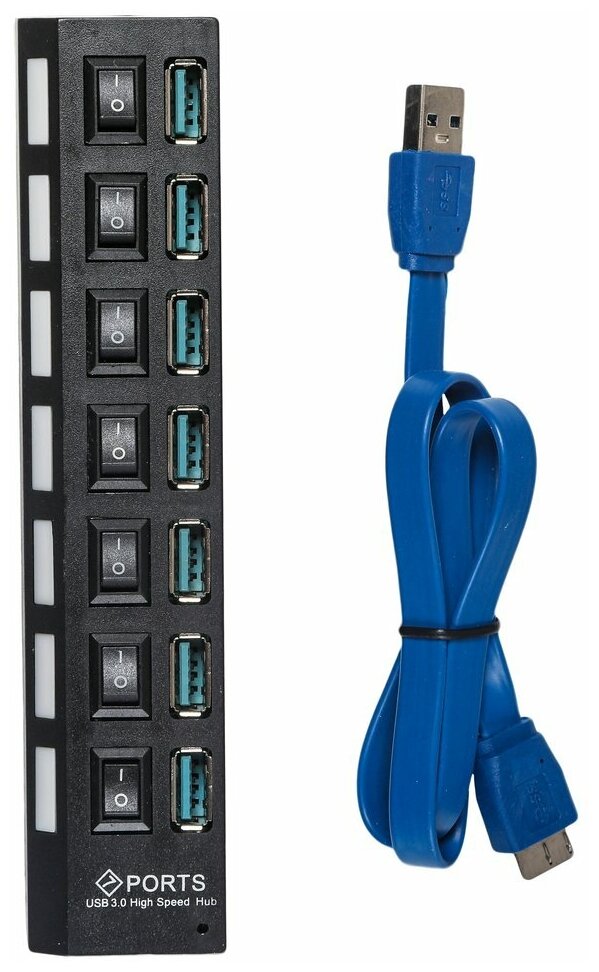 Хаб PALMEXX USB3.0 на 7 портов с выключателями портов