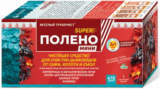 Полено мини SUPER 470гр. для прочистки дымоходов от сажи, копоти и смол Веселый трубочист