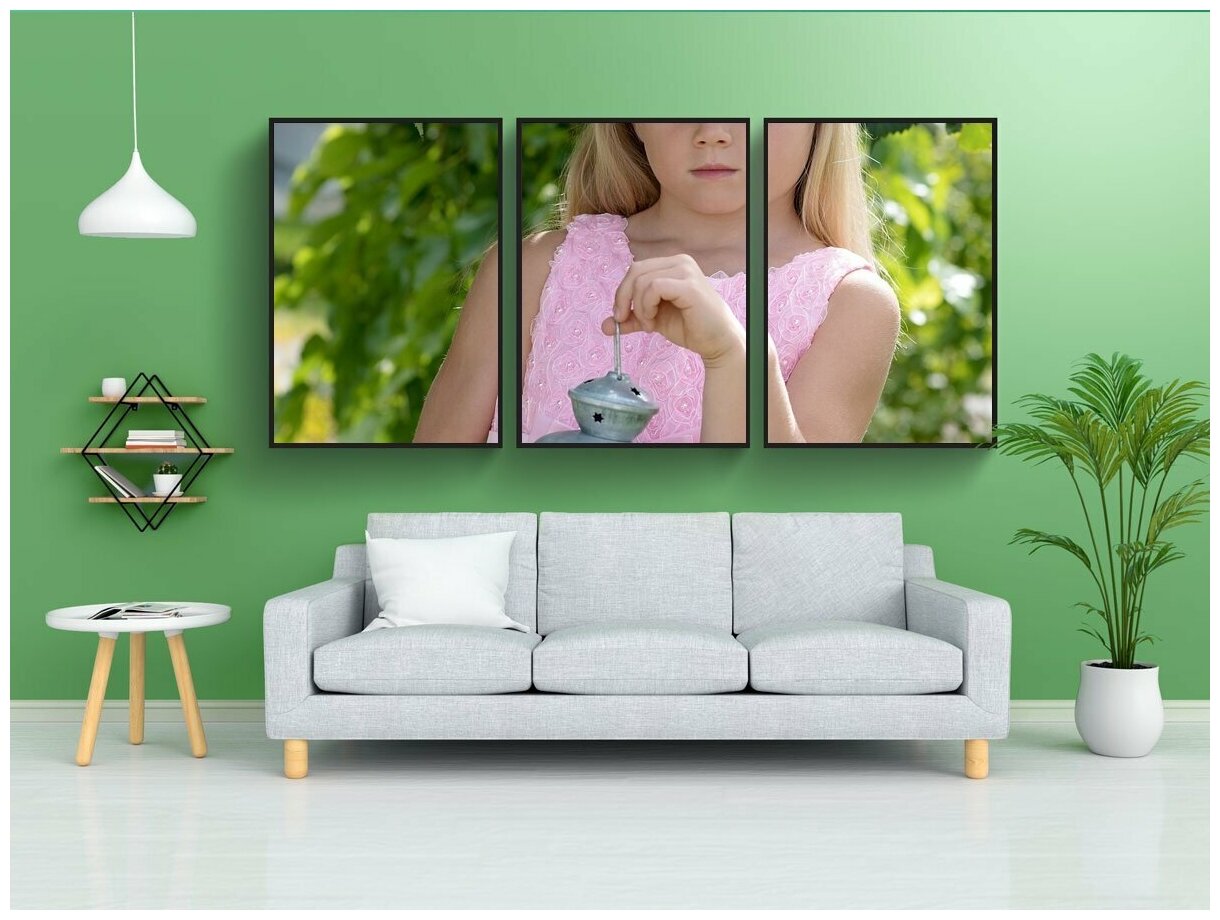 Модульный постер "Ребенок, девочка, блондинка" 180x90 см. из 3х частей в тубусе, без рамки