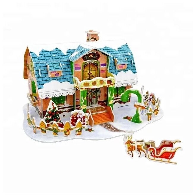 3D пазл новогодний 38 деталей 28,6х22х2см