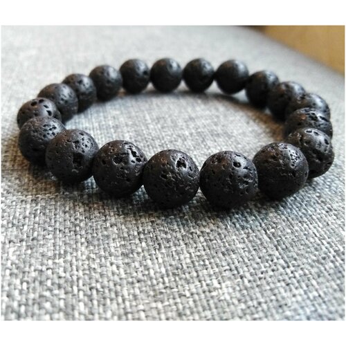 Стрейч браслет, натуральная Лава, 10 мм