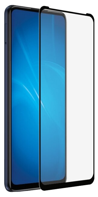 DF / Закаленное стекло с цветной рамкой (fullscreen+fullglue) для Motorola Moto G60s DF mColor-07 (black) / черный