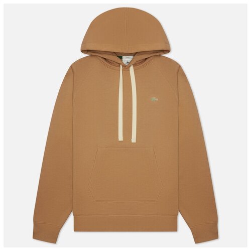 фото Мужская толстовка lacoste live loose fit cotton hoodie бежевый , размер xl