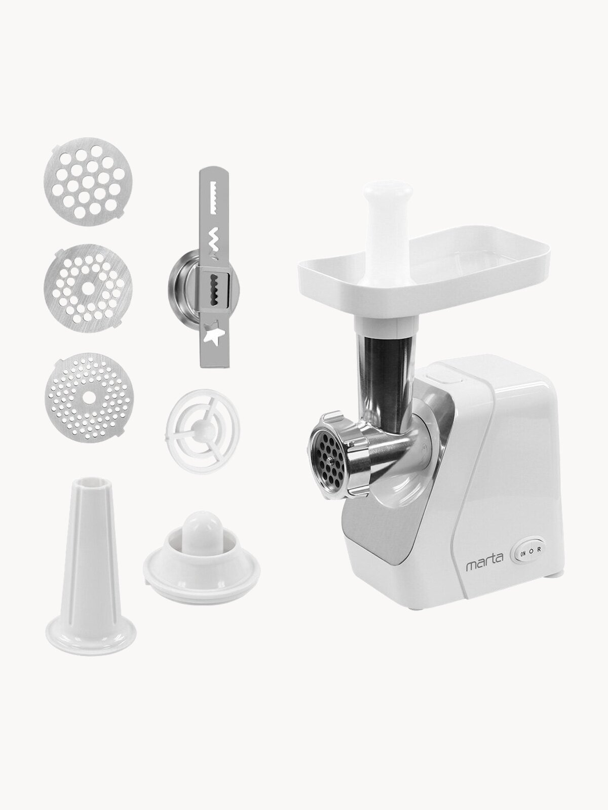Мясорубка MARTA MT-MG2029A белый жемчуг
