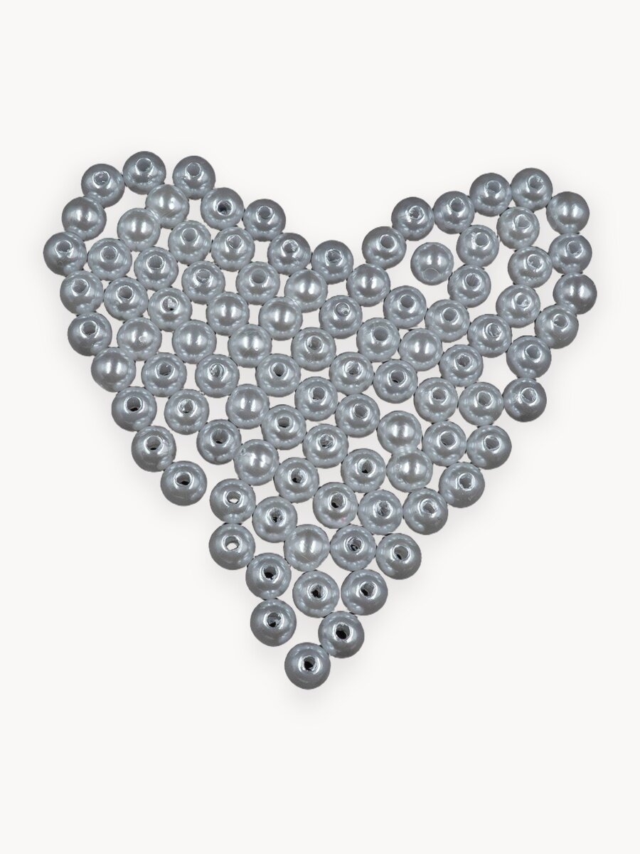 Бусины для рукоделия 6 мм 50 грамм, жемчуг бусины белые, круглые акриловые