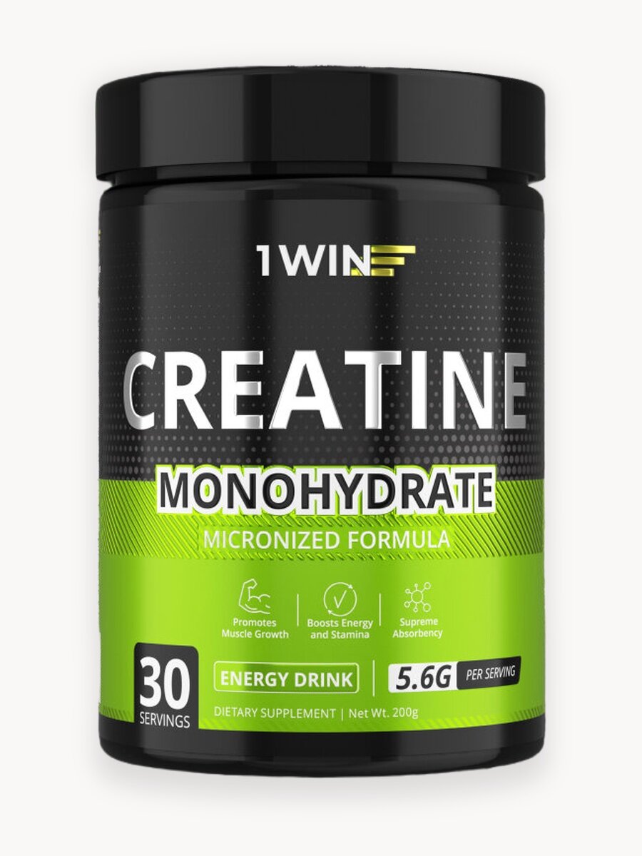 Креатин моногидрат порошок, Вкус Энергетик, 30 порций, спортивное питание для набора массы тела