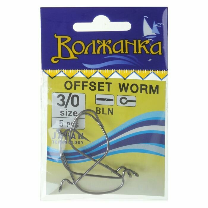 Набор крючков офсетных Gamakatsu "Worm Offset EWG", №3/0 (5 штук) — фото 5
