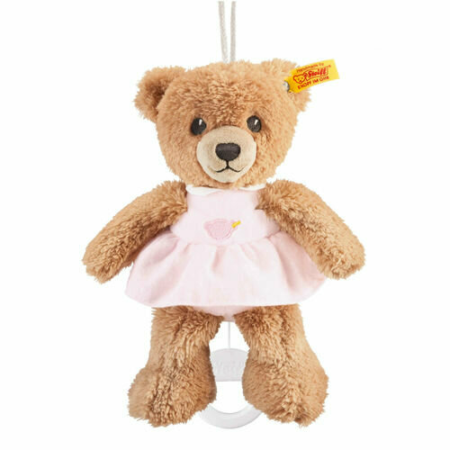 фото Мягкая игрушка steiff sleep well bear music box pink (штайф мишка крепкий сон с музыкальной шкатулкой розовый 20 см) steiff / штайф