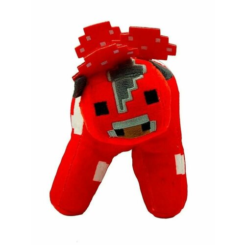 Мягкая игрушка красная грибная корова Майнкрафт, 25 см, красный