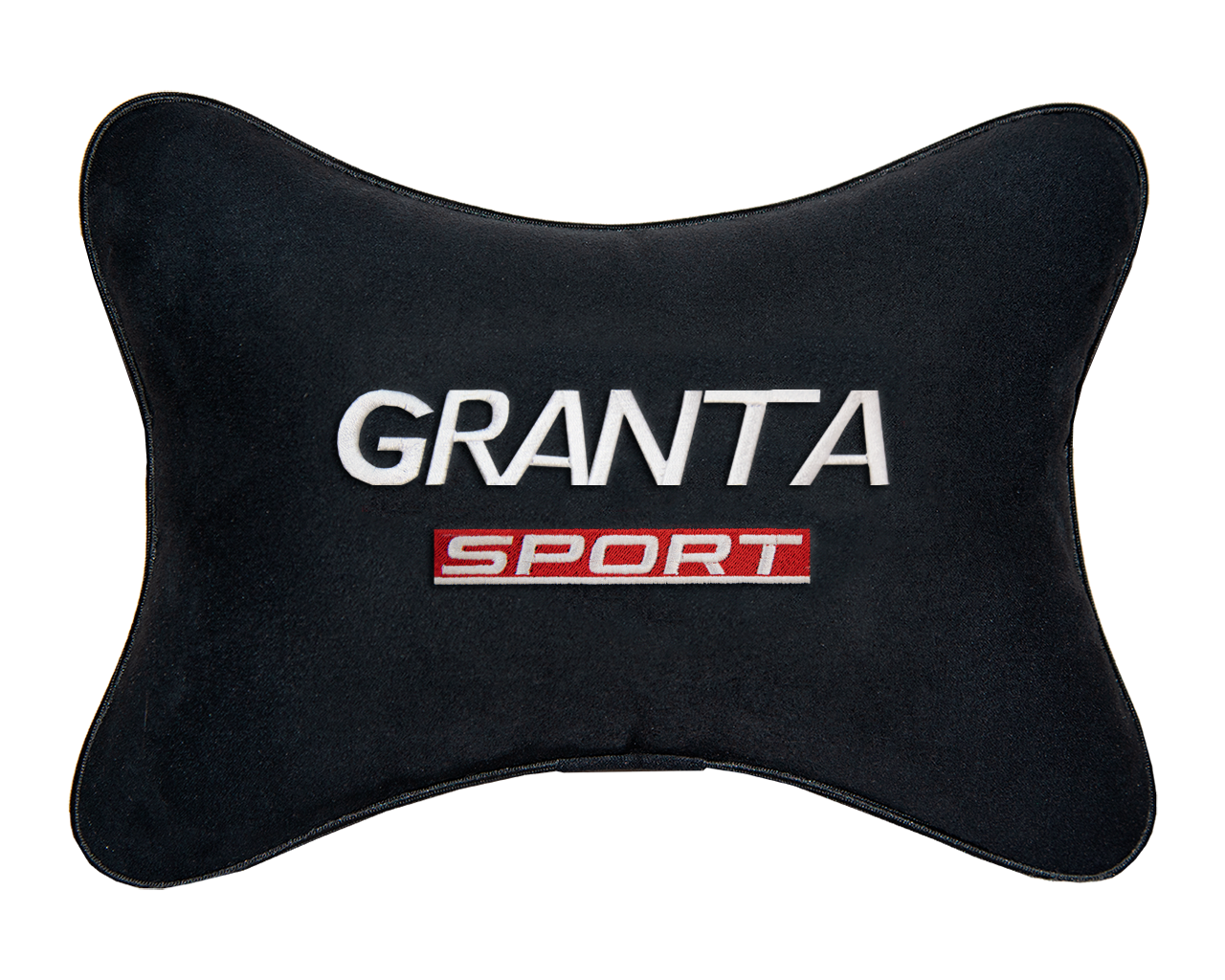 Подушка на подголовник алькантара Black с логотипом автомобиля LADA GRANTA SPORT