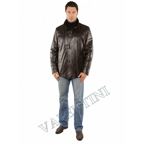 фото Кожаная куртка valentini, размер 48, черный