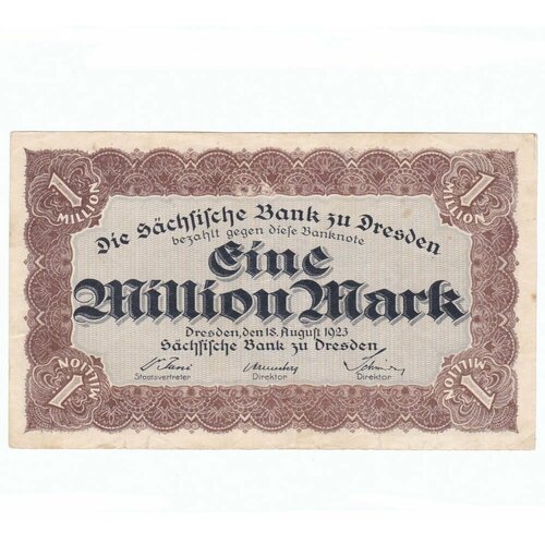 Германия (Веймарская Республика) Дрезден 1000000 марок 1923 г.
