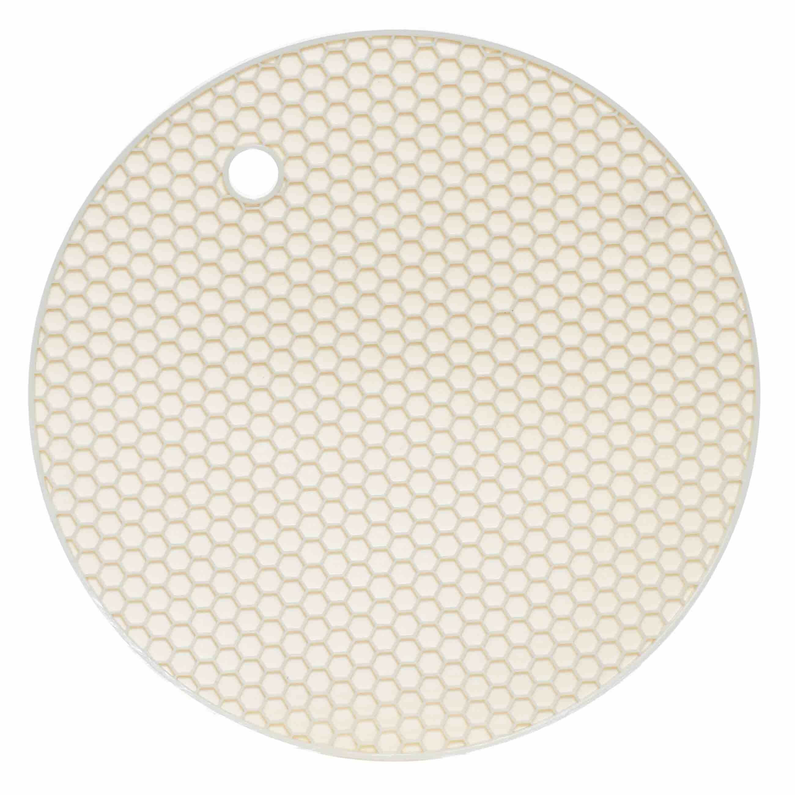 Подставка-прихватка для горячего, 18 см, круглая, силикон, молочная, Soft kitchen, Kuchenland