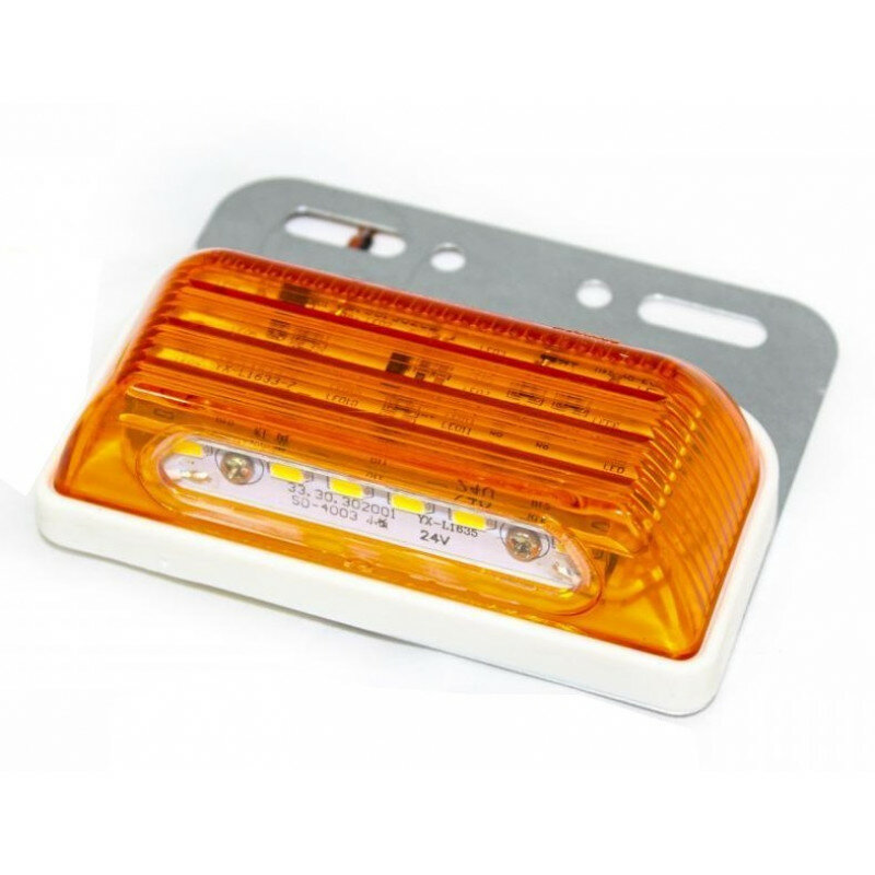 фото Фонарь боковой габаритный светодиодный желтый с подсветкой колеса ( с кронштейном) 24V *