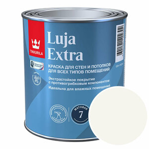 Краска моющаяся Tikkurila Luja Extra матовая RAL 9016 (Транспортный белый - Traffic white) 0,9 л