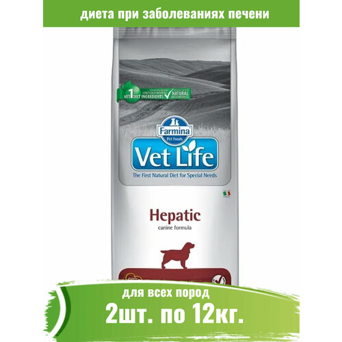 Farmina 12кг х 2шт Vet Life Dog Hepatic при печеночной недостаточности сухой для собак