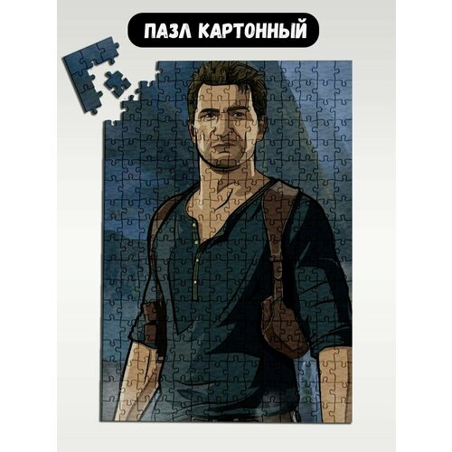 Пазл картонный 39,5х28 см, размер А3, 300 деталей, модель игра Uncharted Нейтан Дрейк - 1259 пазл картонный 29x20 см размер а4 120 деталей модель игра uncharted нейтан дрейк 1263