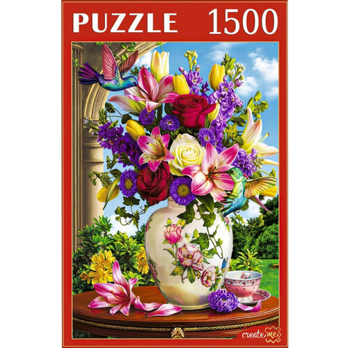 Развивающие логические пазлы Цветы и колибри, игра-головоломка для детей и взрослых, 1500 элементов