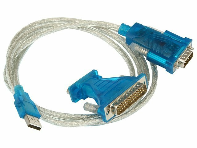фото Кабель-переходник USB->COM (9M) + переходник 9F - 25 M (1.7м)