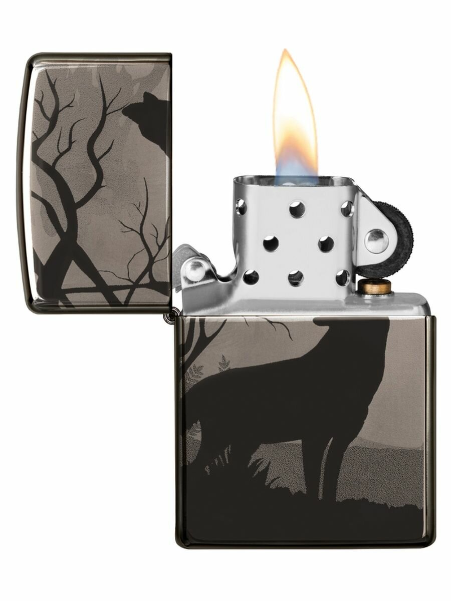 Зажигалка ZIPPO Classic с покрытием Black Ice® латунь/сталь чёрная глянцевая 36х12х56