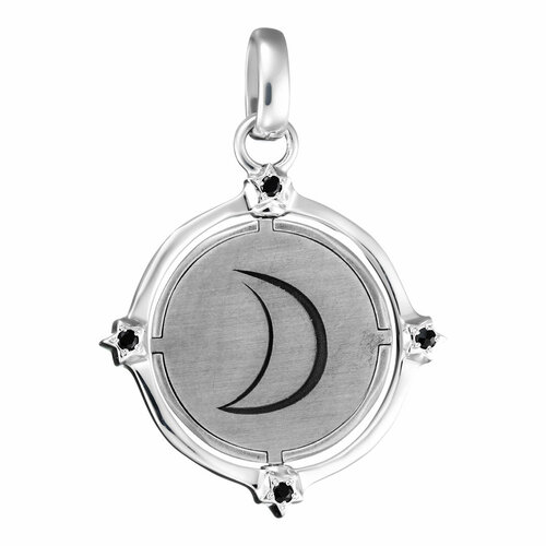 фото Подвеска uvi, серебро, 925 проба, оксидирование, шпинель, размер 3.6 см.