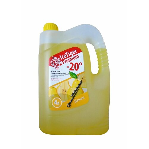 Жидкость стеклоомывающая низкозамерзающая Ice Tiger Premium -20 (желтая-дюшес) NEW (4л)