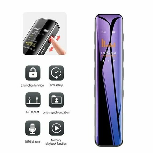 Профессиональный диктофон V21 Slim - 560 часов записи с дисплеем 650000₽