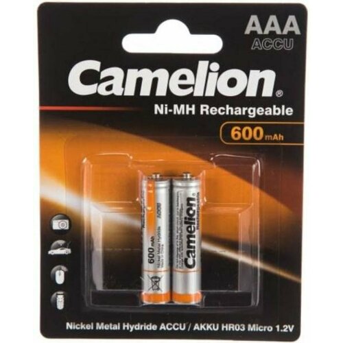 Аккумуляторы Camelion NH-AAA600BP2 600 mAh AAA 2 шт батарейки аккумулятор camelion aaa 900mah ni mh bl 2 2 шт