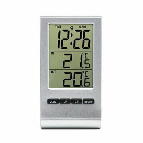 Часы электронные настольные с метеостанцией и будильником, 5.7 x 10.6 см
