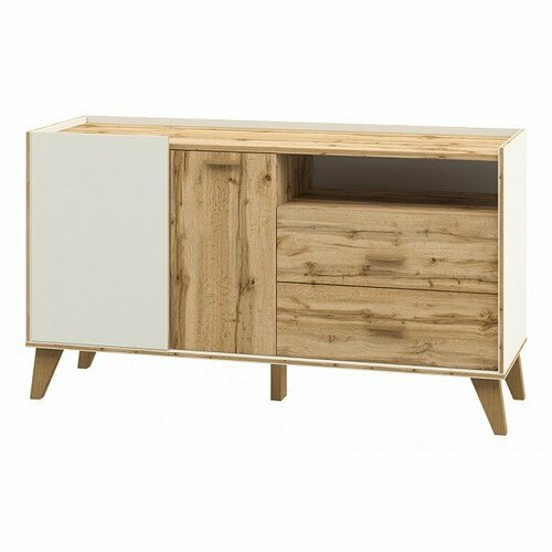 Тумба комбинированная Сканди МН-036-01 Цвет корпуса белый дуб вотан Цвет фасада белый дуб вотан 25015₽