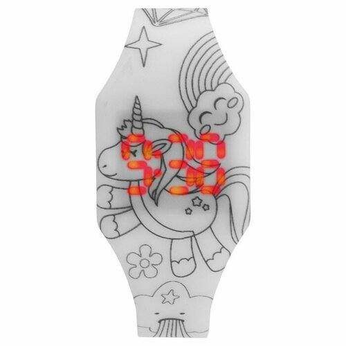 Часы наручные электронные детские Единорог ремешок l-235 см 47100₽