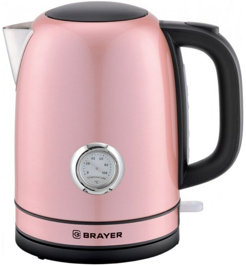 фото Чайник электрический Brayer 1005BR-YE 2200 Вт розовый 1.7 л нержавеющая сталь