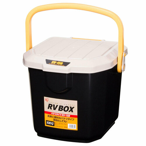 фото Ящик экспедиционный iris rv box bucket 15b, orcher/black, 15 литров 34x31,5x27,5 см. iris ohyama