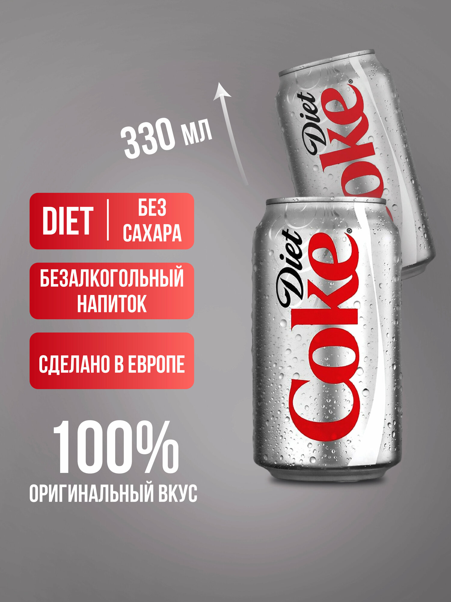 Кока-Кола Диет/ Coca-Cola Diet/Без Сахара (Англия), (3 шт. x 0.33 мл) - фотография № 2