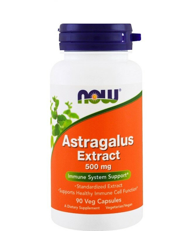 NOW FOODS Astragalus Extract 500 мг (Экстракт Астрагала) 90 вег капсул (Now Foods)