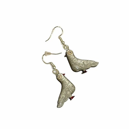 Серьги , серый